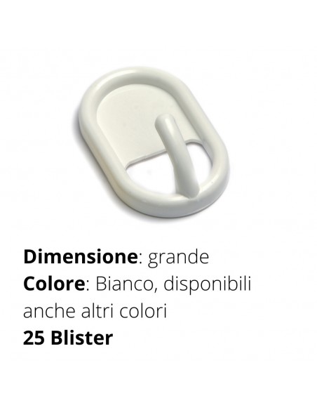 GANCIO  ADESIVO  OVALE  2000 GRANDE  PZ. 2