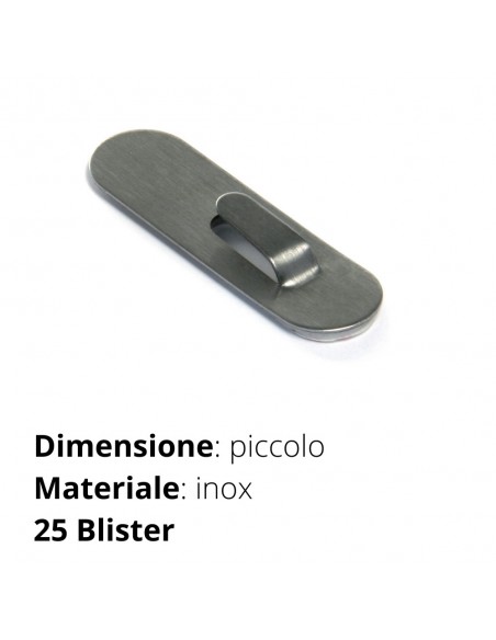 GANCIO ADESIVO INOX OVALE PICCOLO  PZ. 4