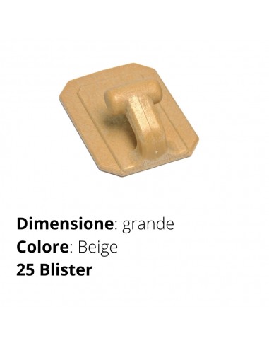 GANCIO ADESIVO ROBER  BEIGE   PZ. 1