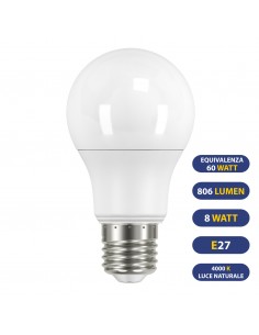 GOCCIA LED 806LUMEN 9.6W E27 4000K